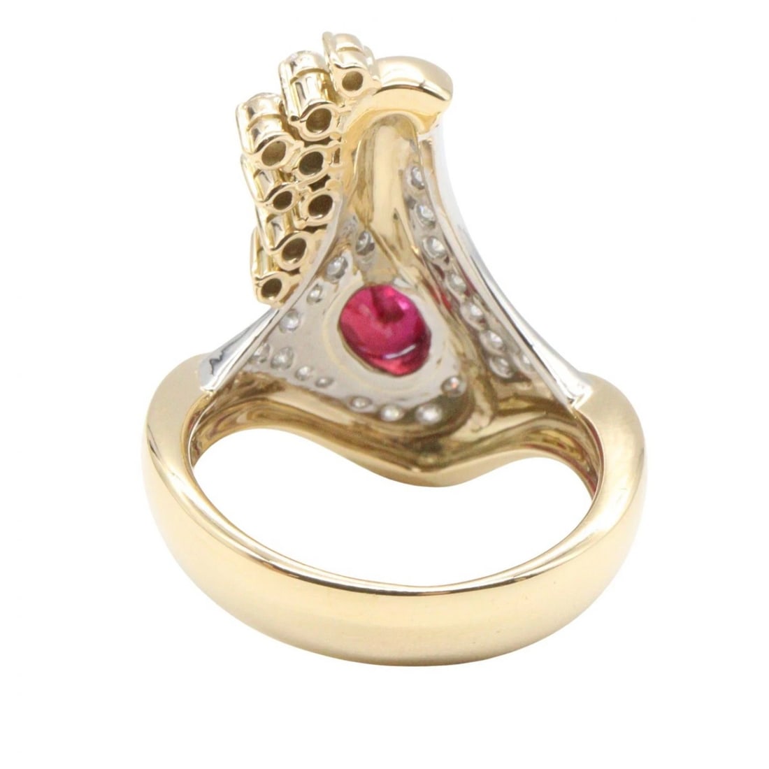 JEWELRY THAI RUBY DIAMOND RING PT900 - 3