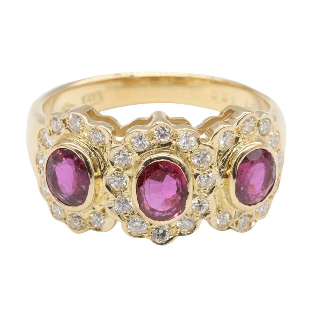 JEWELRY RUBY DIAMOND RING 18KYG - 2