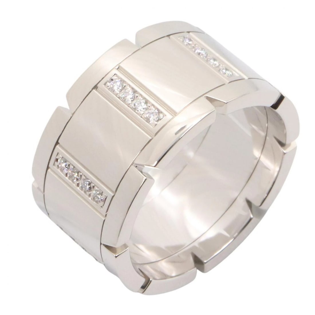 CARTIER TANK FRANCAISE LM DIAMOND RING: CARTIER Tank Francaise LM Diamond Ring Brand: CARTIER Type/Style: Ring Material: K18WG?White Gold?, Color: Silver Size: US size 9 Accessories: None Accessories Notice: When purchasing pre-owned