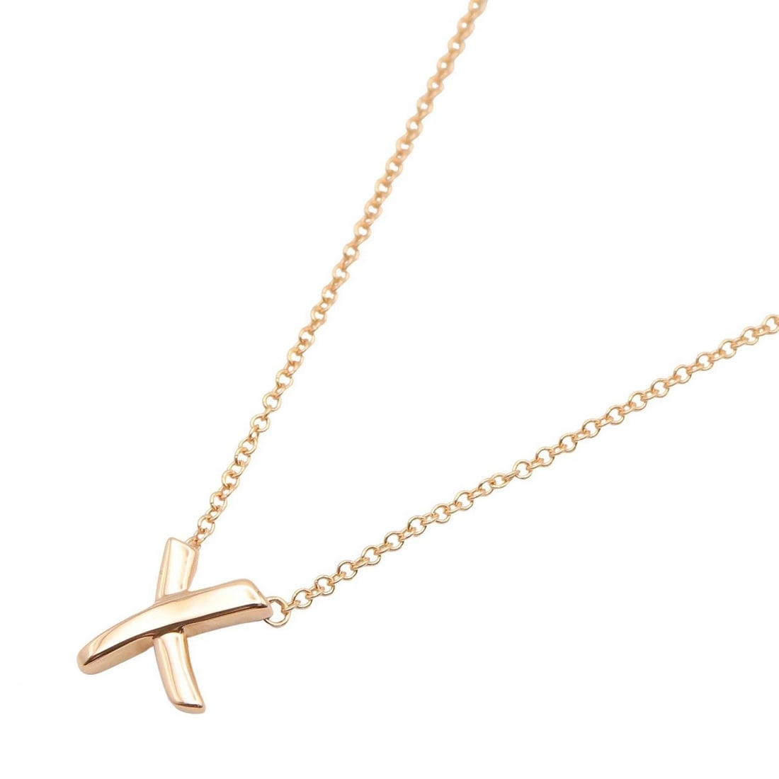 TIFFANY?CO KISS NECKLACE PENDANT: TIFFANY?CO Kiss Necklace Pendant Brand: TIFFANY?CO Type/Style: Necklace Material: K18PG?Rose Gold?, Color: Gold Size: Size Neck rotation?40.5cm(15.9") Motif W?7.6mm x H?8.6mm(0.3" x 0.3")