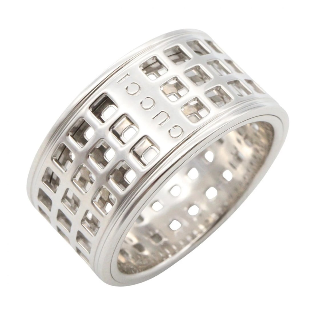 GUCCI RING 18KWG WHITE GOLD: GUCCI Ring 18KWG White Gold Brand: GUCCI Type/Style: Ring Material: K18WG?White Gold?, Color: Silver Size: US size 8 Accessories: None Accessories Notice: When purchasing pre-owned goods, please