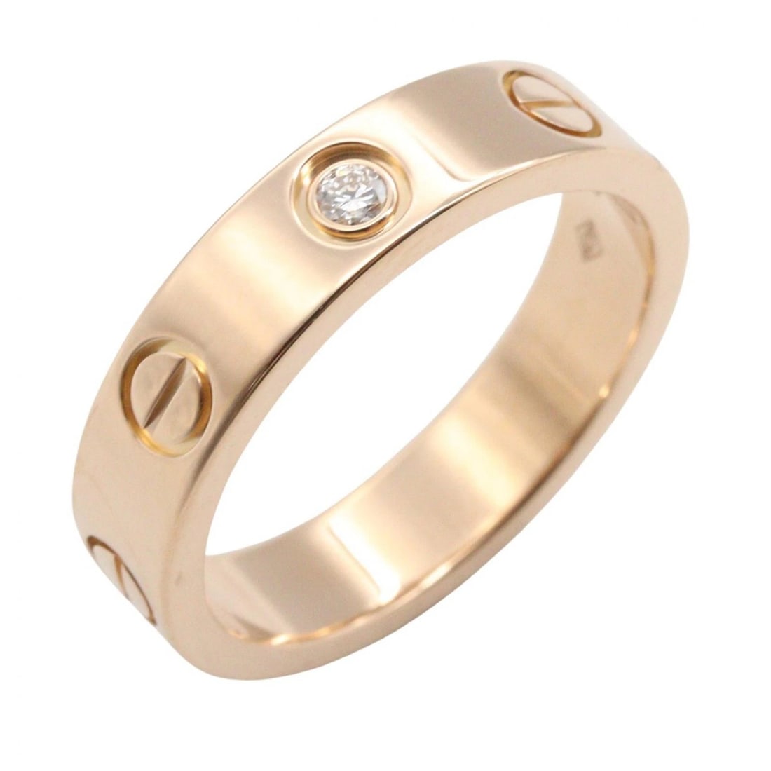 CARTIER MINI LOVE DIAMOND RING 18KRG: CARTIER Mini Love Diamond Ring 18KRG Brand: CARTIER Type/Style: Ring Material: K18PG?Rose Gold?, Color: Gold Size: US size 4 Accessories: None Accessories Notice: When purchasing pre-owned goods,