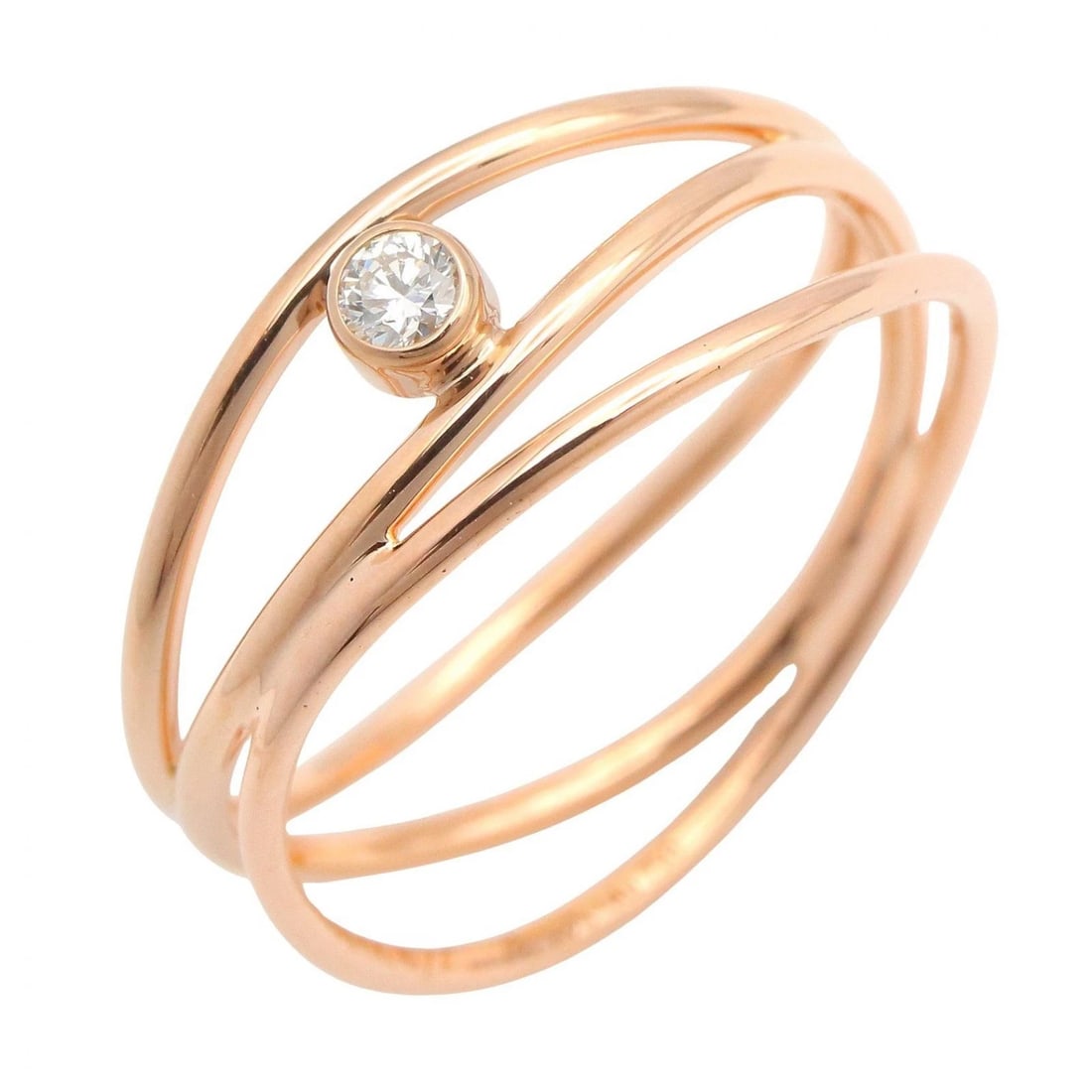 TIFFANY?CO WAVE 3ROW DIAMOND RING