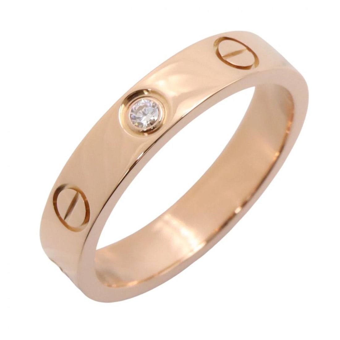 CARTIER MINI LOVE RING 1P DIAMOND: CARTIER Mini Love Ring 1P Diamond Brand: CARTIER Type/Style: Ring Material: K18PG?Rose Gold?, Color: Gold Size: US size 5 Accessories: None Accessories Notice: When purchasing pre-owned go