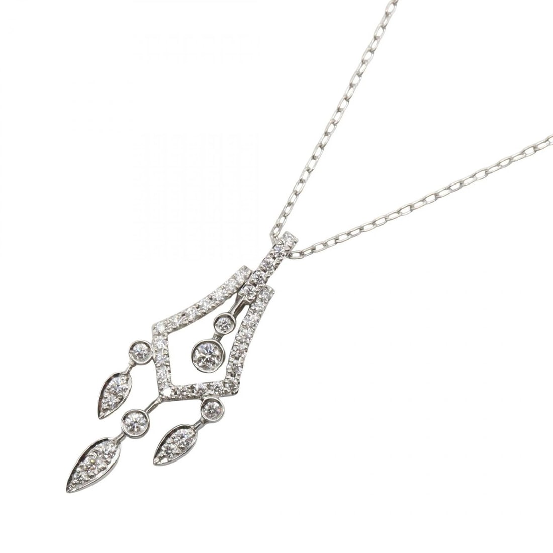 ROYAL ASSCHER DIAMOND NECKLACE PENDANT: ROYAL ASSCHER Diamond Necklace Pendant Brand: ROYAL ASSCHER Type/Style: Necklace Material: Pt950 Platinum, Color: Silver Size: Size Neck rotation?46cm(18.1") Motif W?10mm x H?28mm(0.4" x 1.1")