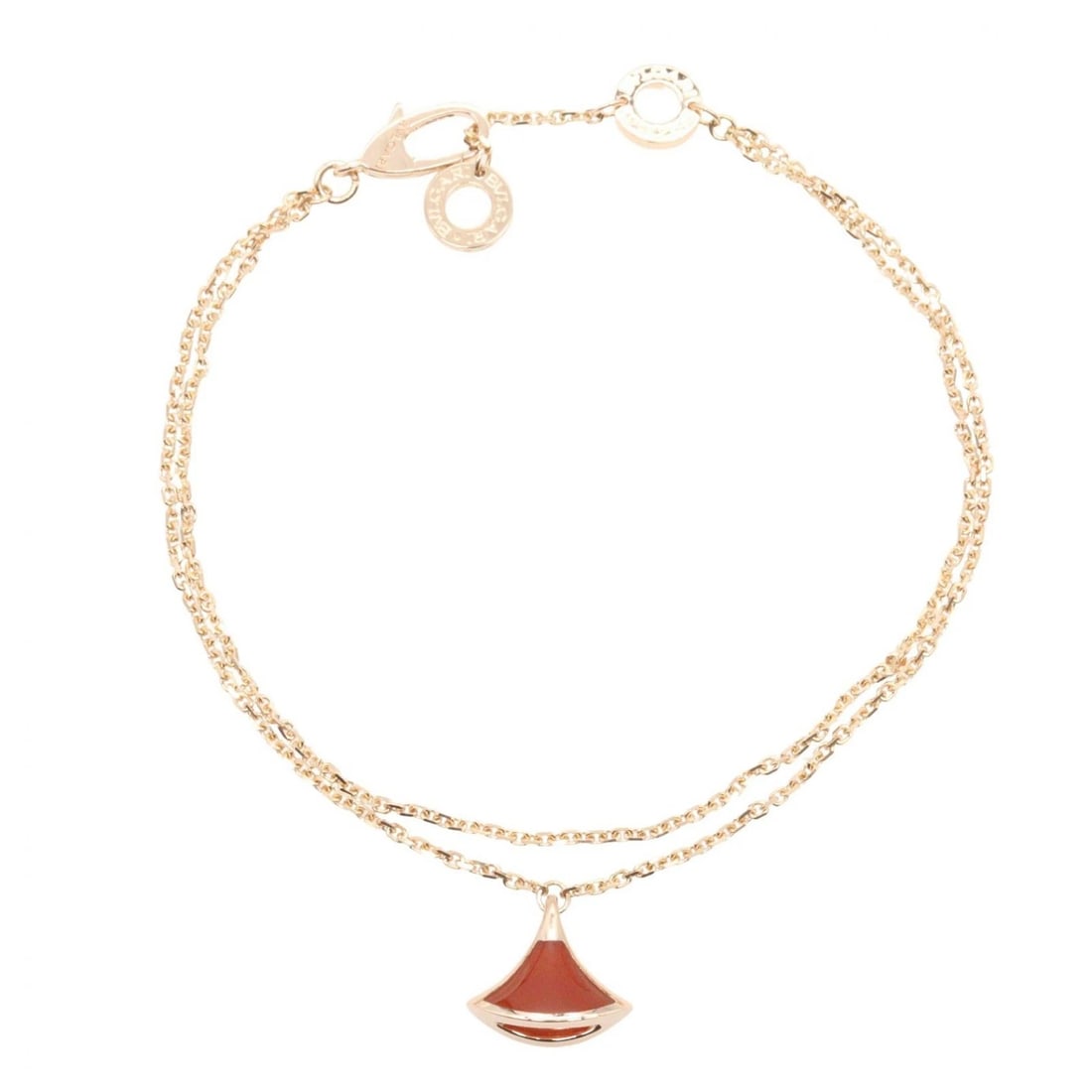 BVLGARI DIVA DREAM SM CARNELIAN BRACELET: BVLGARI Diva Dream SM Carnelian Bracelet Brand: BVLGARI Type/Style: Bracelet Material: K18PG?Rose Gold?, Color: Gold Size: Size Band Length?17cm(6.7") Notation Size?SM Motif W?10mm x H?9mm(0.4" x