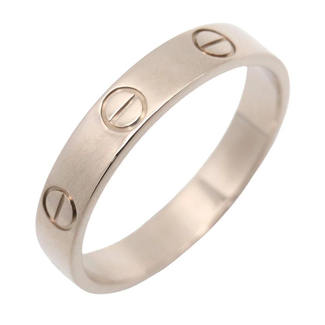 CARTIER MINI LOVE RING 18KWG WHITE GOLD: CARTIER Mini Love Ring 18KWG White Gold Brand: CARTIER Type/Style: Ring Material: K18WG?White Gold?, Color: Silver Size: US size 7 Accessories: None Accessories Notice: When purchasing pre-owned