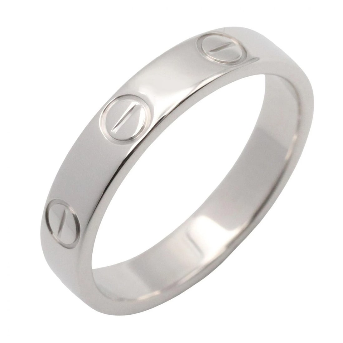 CARTIER MINI LOVE RING 18KWG WHITE GOLD: CARTIER Mini Love Ring 18KWG White Gold Brand: CARTIER Type/Style: Ring Material: K18WG?White Gold?, Color: Silver Size: Us size 5 Accessories: None Accessories Notice: When purchasing pre-owned