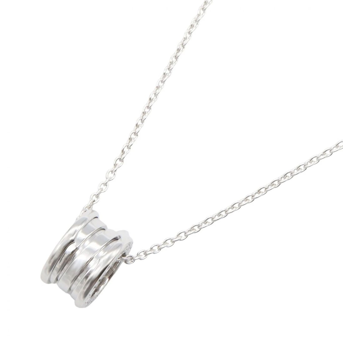 BVLGARI B-ZERO1 NECKLACE PENDANT: BVLGARI B-zero1 Necklace Pendant Brand: BVLGARI Type/Style: Necklace Material: K18WG?White Gold?, Color: Silver Size: Size Neck rotation?39cm(15.4") Motif W?9mm x H?14mm(0.4" x 0.6") Accessories:
