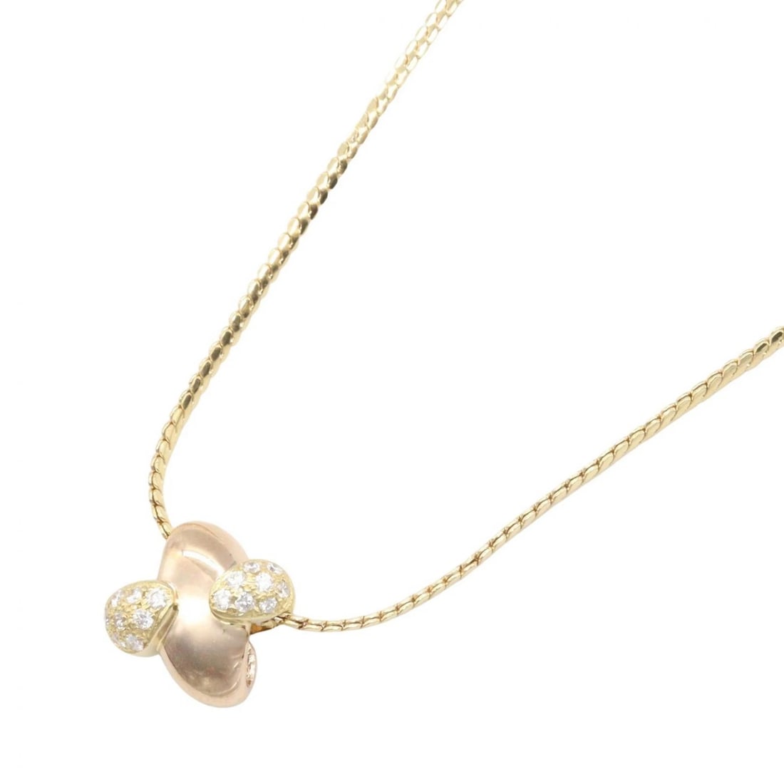 MIKIMOTO DIAMOND NECKLACE PENDANT: MIKIMOTO Diamond Necklace Pendant Brand: MIKIMOTO Type/Style: Necklace Material: K18 (Yellow Gold), Color: Gold Size: Size Neck rotation?39.5cm(15.6") Motif W?11mm x H?11mm(0.4" x 0.4") Accessories: