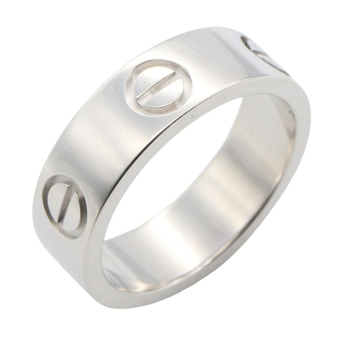 CARTIER LOVE RING 18KWG WHITE GOLD: CARTIER Love Ring 18KWG White Gold Brand: CARTIER Type/Style: Ring Material: K18WG?White Gold?, Color: Silver Size: US size 4.25 Accessories: None Accessories Notice: When purchasing pre-owned goods,
