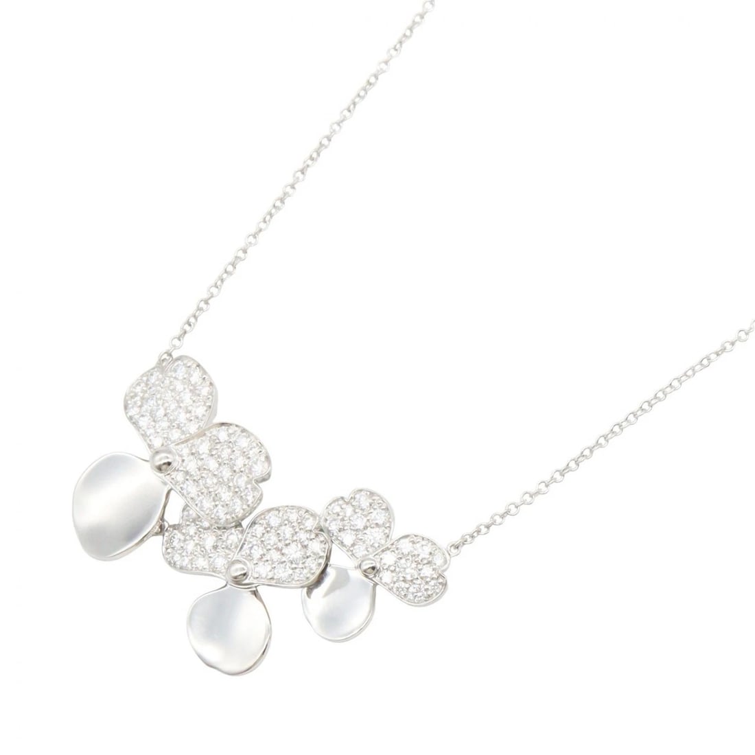 TIFFANY?CO PAPER FLOWER NECKLACE PENDANT: TIFFANY?CO Paper flower Necklace Pendant Brand: TIFFANY?CO Type/Style: Necklace Material: Pt950 Platinum, Color: Silver Size: Size Neck rotation?40.5cm(15.9") Motif W?33mm x H?16mm(1.3" x 0.6")