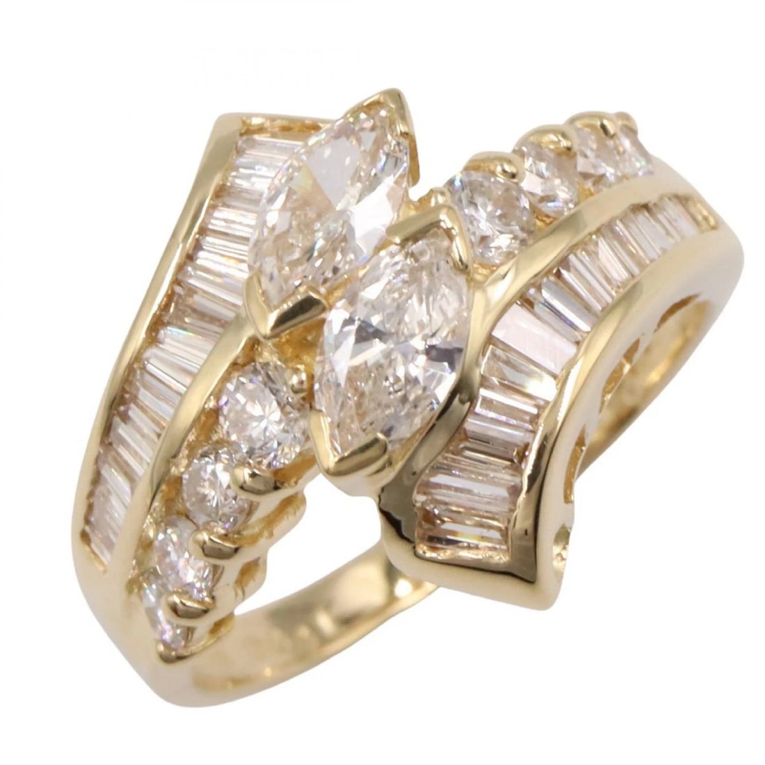 JEWELRY DIAMOND RING 18KYG YELLOW GOLD: JEWELRY Diamond Ring 18KYG Yellow Gold Brand: JEWELRY Type/Style: Ring Material: K18 (Yellow Gold), Color: Gold Size: US size 6 Accessories: None Accessories Notice: When purchasing pre-owned goods,