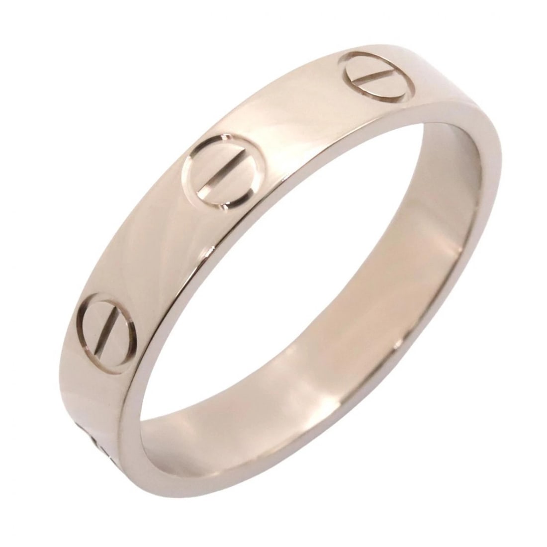 CARTIER MINI LOVE RING 18KWG WHITE GOLD: CARTIER Mini Love Ring 18KWG White Gold Brand: CARTIER Type/Style: Ring Material: K18WG?White Gold?, Color: Silver Size: US size 5.75 Accessories: None Accessories Notice: When purchasing pre-owned