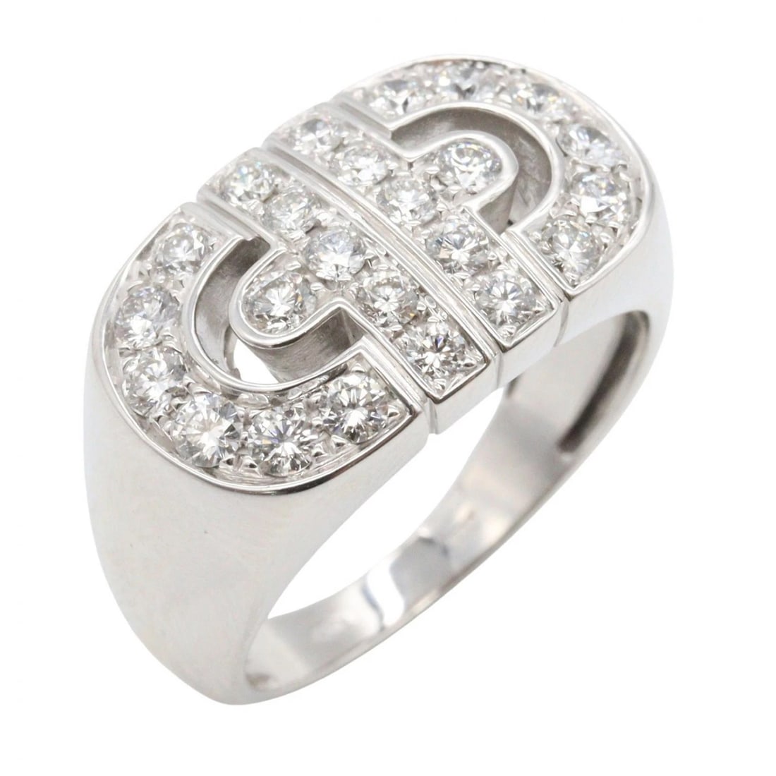 BVLGARI PARENTESI DIAMOND RING 18KWG: BVLGARI Parentesi Diamond Ring 18KWG Brand: BVLGARI Type/Style: Ring Material: K18WG?White Gold?, Color: Silver Size: US size 6 Accessories: None Accessories Notice: When purchasing pre-ow