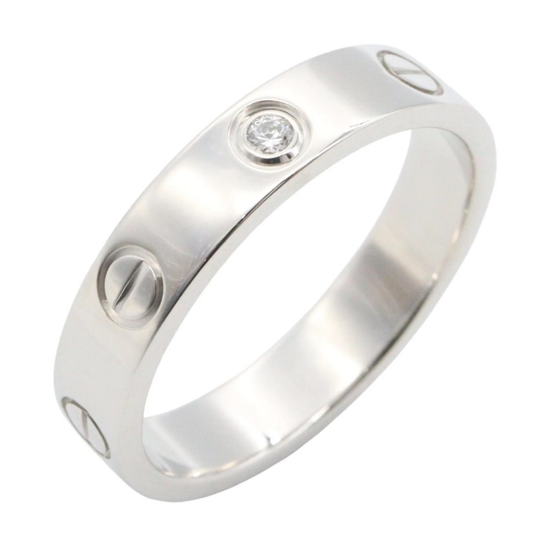 CARTIER MINI LOVE RING 1P DIAMOND: CARTIER Mini Love Ring 1P Diamond Brand: CARTIER Type/Style: Ring Material: K18WG?White Gold?, Color: Silver Size: US size 6.25 Accessories: None Accessories Notice: When purchasing pre-ow
