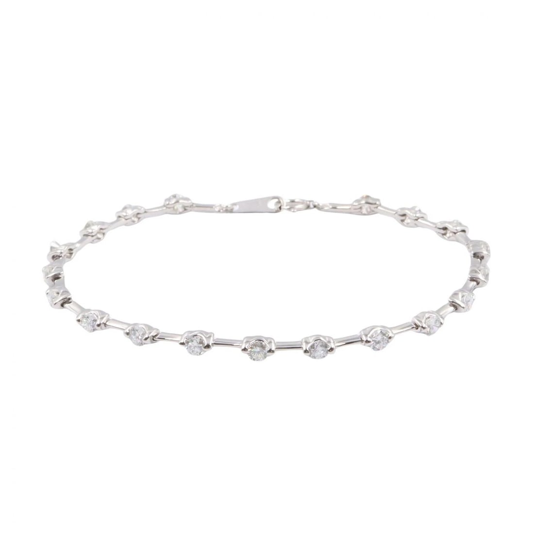 JEWELRY DIAMOND BRACELET 18KWG: JEWELRY Diamond Bracelet 18KWG Brand: JEWELRY Type/Style: Bracelet Material: K18WG?White Gold?, Color: Silver Size: Size Band Length?18cm(7.1") Accessories: None Accessories Notice: When p