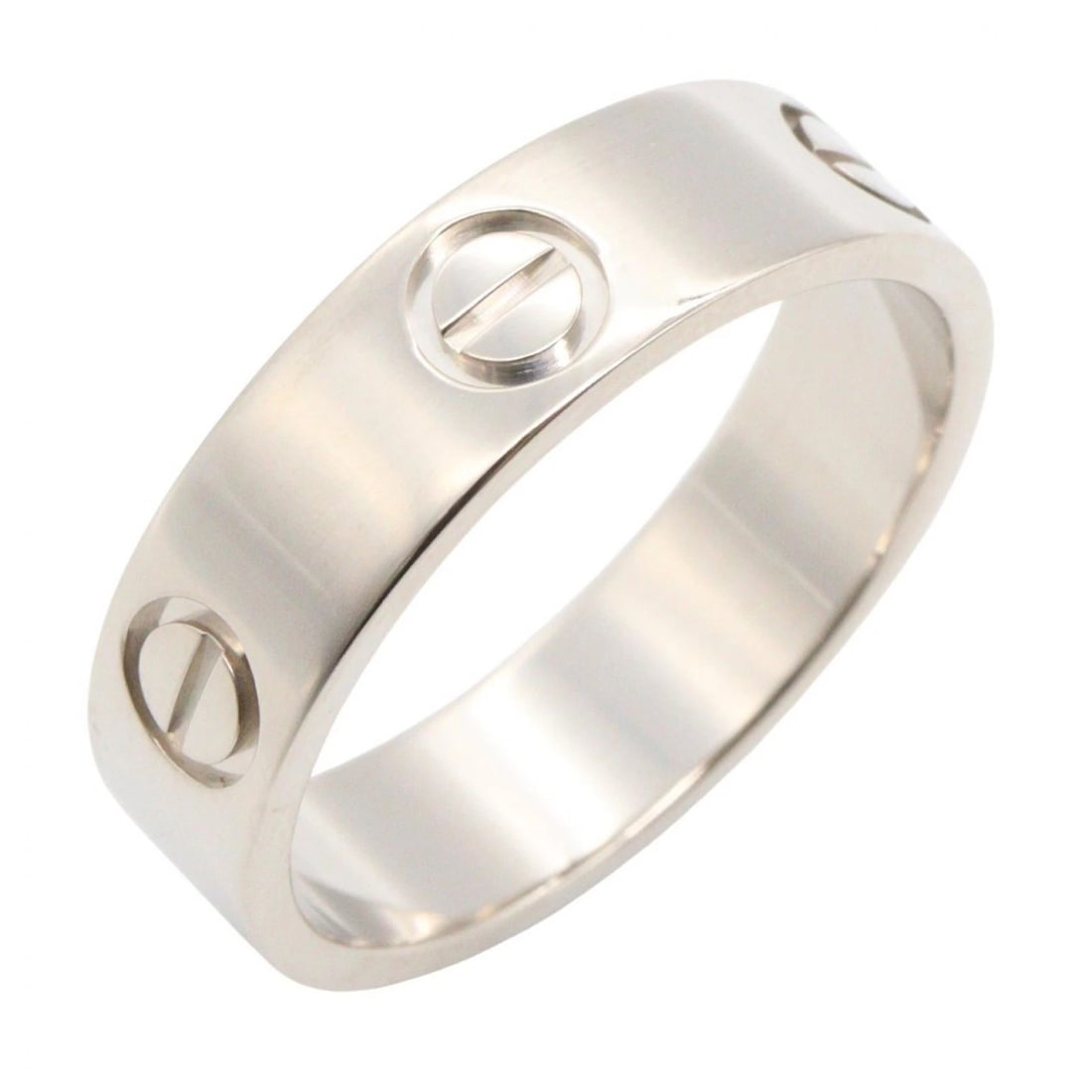 CARTIER LOVE RING 18KWG WHITE GOLD SILVER: CARTIER Love Ring 18KWG White Gold Silver Brand: CARTIER Type/Style: Ring Material: K18WG?White Gold?, Color: Silver Size: US size 8 Accessories: None Accessories Notice: When purchasing pre-owned