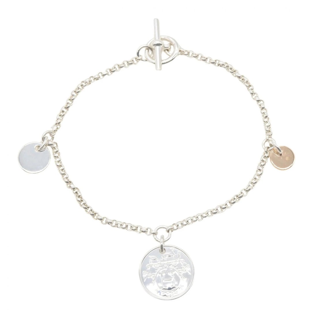 HERMES EX LIBRIS BRACELET SILVER925: HERMES Ex Libris Bracelet Silver925 Brand: HERMES Type/Style: Bracelet Material: Silver925, Color: Gold Size: Size Band Length?15.5cm(6.1") Notation Size?- Motif W?13mm x H?13mm(0.5" x 0.5") Acces