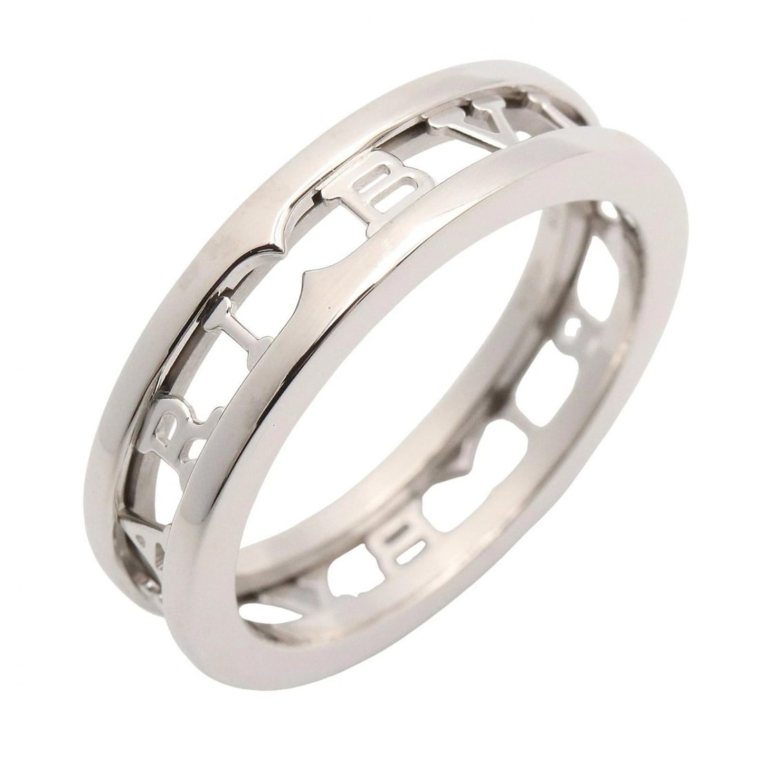 BVLGARI B-ZERO1 OPEN LOGO SPIRAL RING: BVLGARI B-zero1 Open Logo Spiral Ring Brand: BVLGARI Type/Style: Ring Material: K18WG?White Gold?, Color: Silver Size: US size 9 Accessories: None Accessories Notice: When purchasing pre-o
