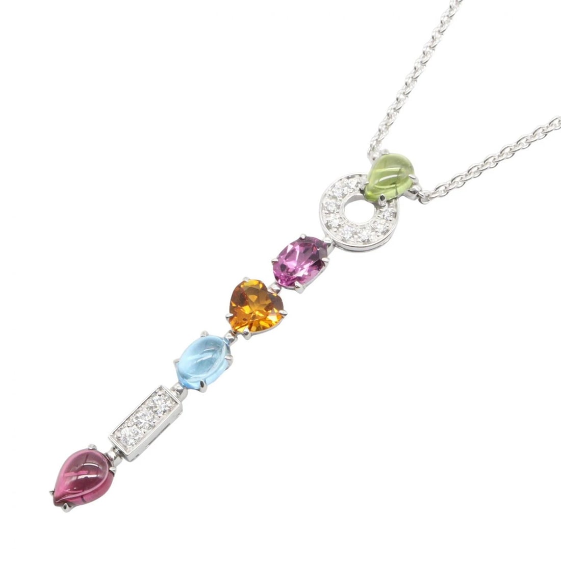 BVLGARI ALLEGRA NECKLACE 18KWG: BVLGARI Allegra Necklace 18KWG Brand: BVLGARI Type/Style: Necklace Material: K18WG?White Gold?, Color: Silver Size: Size Neck rotation?37.5~43cm(14.8") Motif W?9mm x H?57mm(0.4" x 2.2") Accessorie
