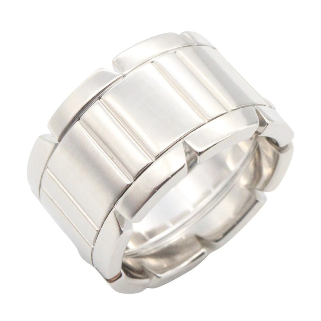 CARTIER TANK FRANCAISE LARGE RING: CARTIER Tank Francaise Large Ring Brand: CARTIER Type/Style: Ring Material: K18WG?White Gold?, Color: Silver Size: US size 4 Accessories: None Accessories Notice: When purchasing pre-owned goods,