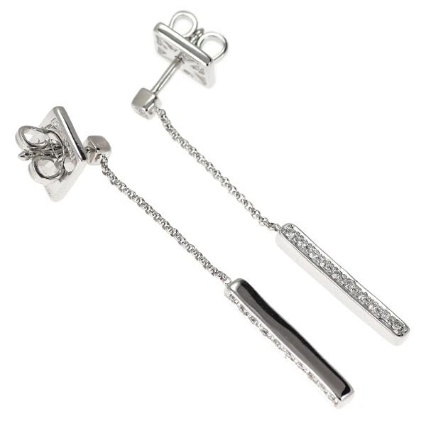 K18WG DIAMOND EARRING - 2