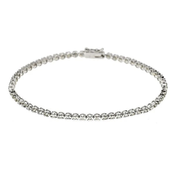 K18WG TENNIS DIAMOND BRACELET: K18WG TENNIS DIAMOND BRACELET Brand: None Type/Style: bracelets Material: K18WG, Main Stone Natural Color: WG Size: Chain Length 18.5cm Length/Width/Diameter 2.8 Accessories: None Accessories Notice: