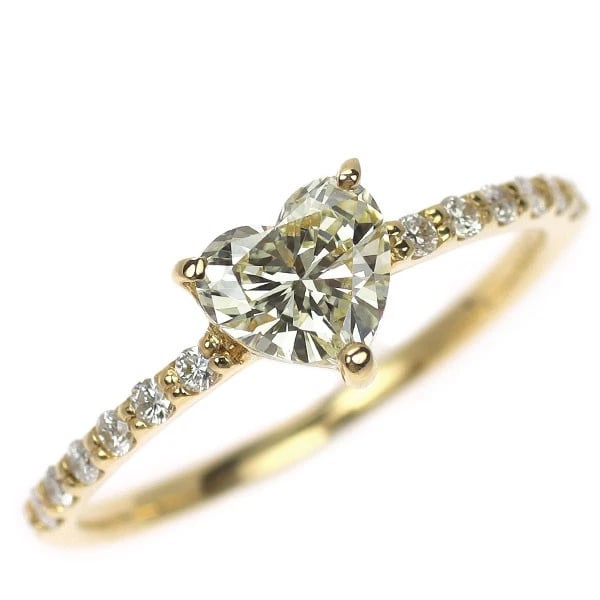 K18YG HEART SHAPE DIAMOND RING: K18YG Heart Shape Diamond Ring Brand: None Type/Style: Ring Material: K18YG, Main Stone Heart Shape\Natural Color: YG Size: 6 US Accessories: None Accessories Notice: When purchasing pre-owned goods,