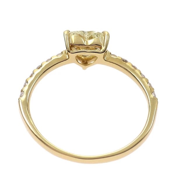 K18YG HEART SHAPE DIAMOND RING - 2