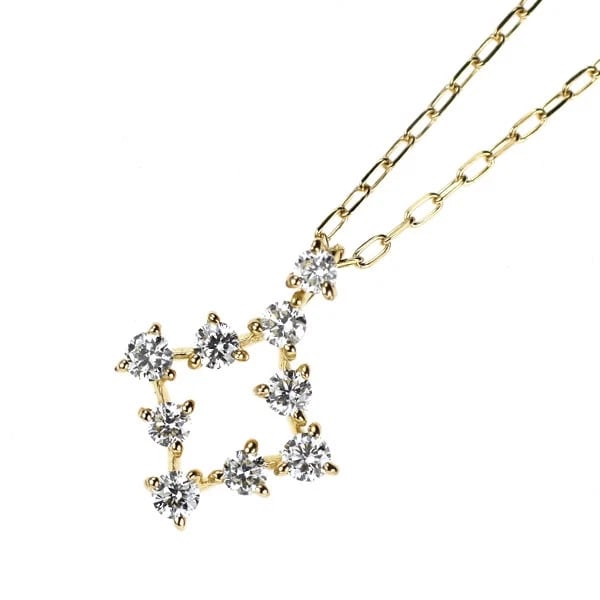 STAR JEWELRY K18YG DIAMOND PENDANT NECKLACE: Star Jewelry K18YG Diamond Pendant Necklace Brand: star jewelry Type/Style: pendant necklace Material: K18YG, Main Stone Natural Color: YG Size: Chain Length 40cm Accessories: None Accessories
