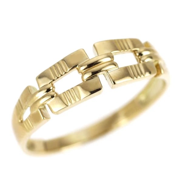 K18YG DESIGN RING: K18YG design ring Brand: None Type/Style: Ring Material: K18YG, Color: YG Size: 5.5 - 5.75 US Accessories: None Accessories Notice: When purchasing pre-owned goods, please refer to the photos of the