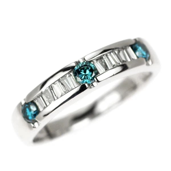 PT900 COLLARLESS/TREAT BLUE DIAMOND RING: Pt900 Collarless/Treat Blue Diamond Ring Brand: None Type/Style: Ring Material: Pt900, Main Stone Natural Color: None Size: 6 US Accessories: None Accessories Notice: When purchasing pre-owned goods,