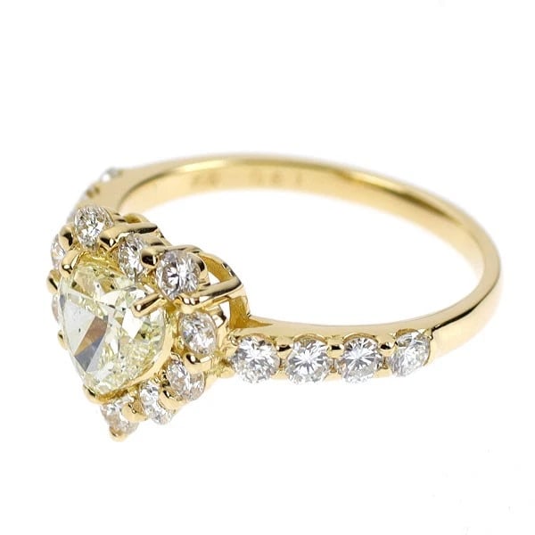 K18YG HEART SHAPE DIAMOND RING - 2