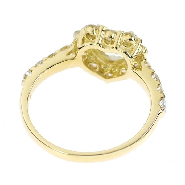 K18YG HEART SHAPE DIAMOND RING - 3