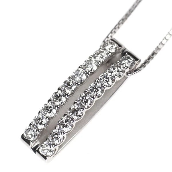 K18WG DIAMOND PENDANT NECKLACE: K18WG DIAMOND PENDANT NECKLACE Brand: None Type/Style: pendant necklace Material: K18WG, Main Stone Natural Color: WG Size: Chain Length: 40cm Accessories: None Accessories Notice: When purchasing