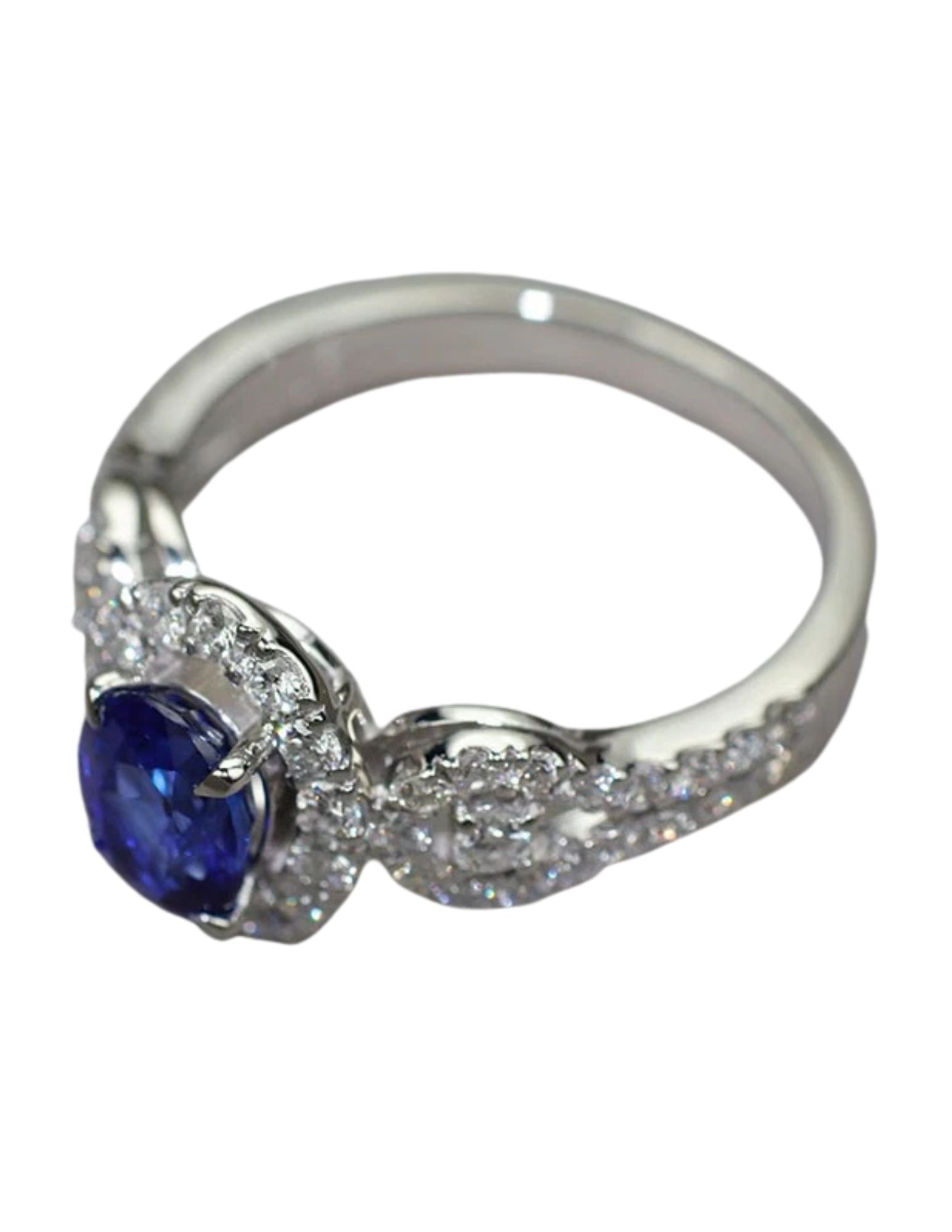 PT900 SAPPHIRE DIAMOND RING - 2