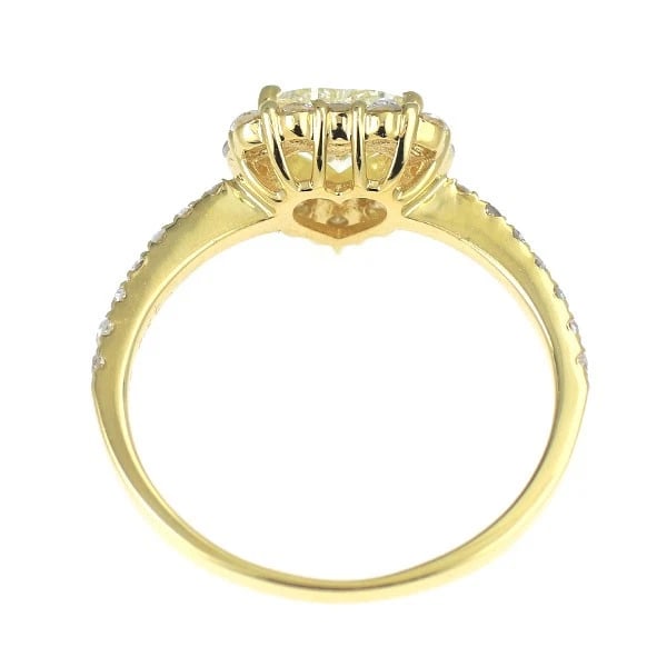 K18YG HEART SHAPE DIAMOND RING - 2