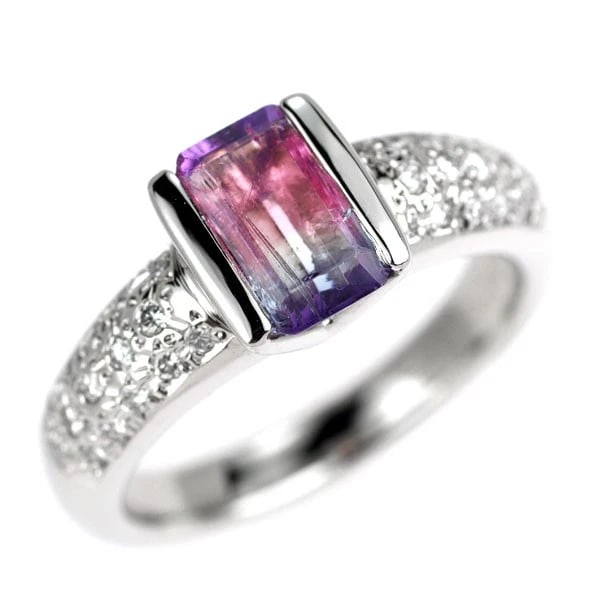 PT900 PARTY COLOR TOURMALINE DIAMOND RING: Pt900 Party Color Tourmaline Diamond Ring Brand: None Type/Style: Ring Material: Pt900, Main Stone Tourmaline Color: None Size: 6 US Accessories: None Accessories Notice: When purchasing pre-owned