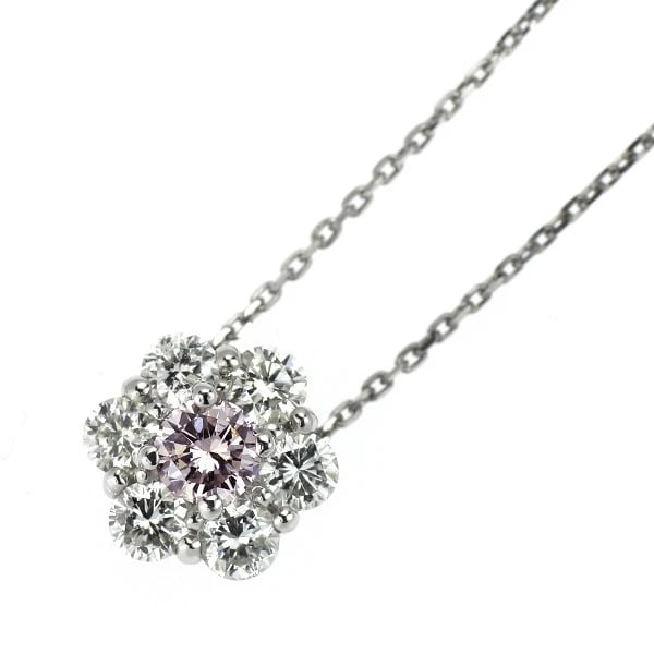PT900/ PT850 NATURAL PINK DIAMOND PENDANT NECKLACE: Pt900/ Pt850 Natural Pink Diamond Pendant Necklace Brand: None Type/Style: pendant necklace Material: Pt900/Pt850, Main Stone Natural Color: Pt Size: Chain Length 40cm Accessories: None Accessories