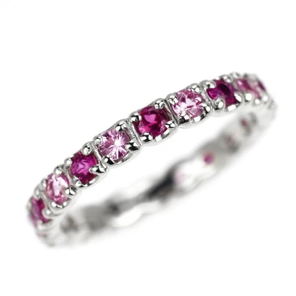 PT900 RUBY/PINK SAPPHIRE RING: Pt900 Ruby/Pink Sapphire Ring Brand: None Type/Style: Ring Material: Pt900, Main Stone Ruby/Pink/ Sapphire Color: None Size: 4.75 - 5 US Accessories: None Accessories Notice: When purchasing