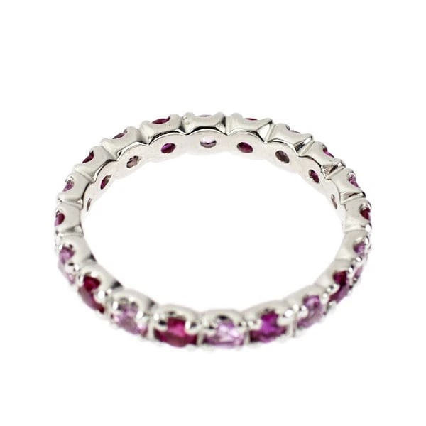 PT900 RUBY/PINK SAPPHIRE RING - 2