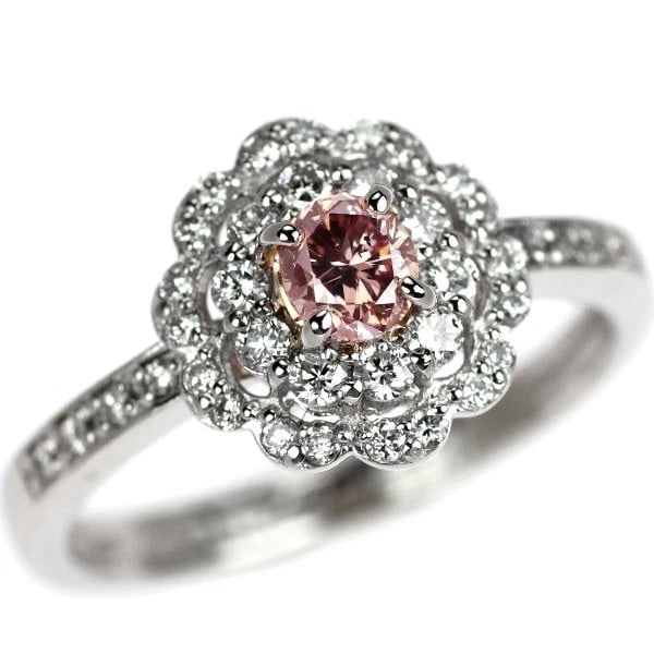 PT900 NATURAL PINK DIAMOND RING: Pt900 Natural Pink Diamond Ring Brand: None Type/Style: Ring Material: Pt900, Main Stone Natural Color: None Size: 4.5 US Accessories: None Accessories Notice: When purchasing pre-owned goods, please