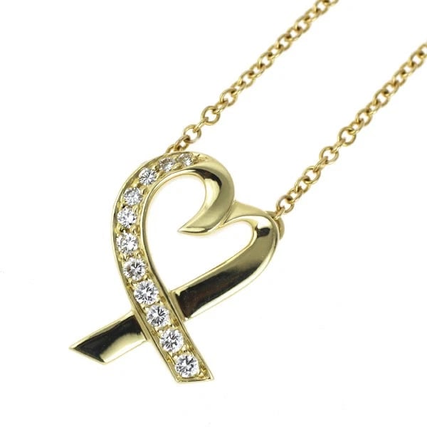 TIFFANY & CO K18YG DIAMOND LOVING HEART: Tiffany & Co K18YG diamond Loving Heart Brand: Tiffany Type/Style: pendant necklace Material: K18YG, Main Stone Natural Color: YG Size: Chain Length 41.5cm Accessories: None Accessories Notice: When