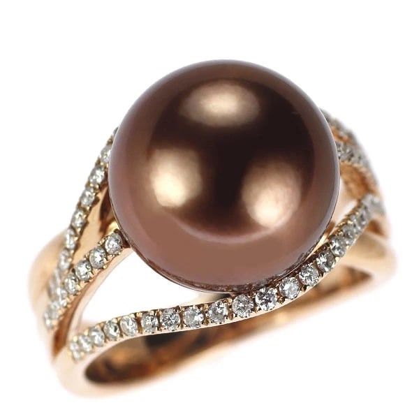 K18PG CHOCOLAT PEARL DIAMOND RING: K18PG Chocolat Pearl Diamond Ring Brand: None Type/Style: Ring Material: K18PG, Main Stone Natural/Pearl Color: PG Size: 6 US Accessories: None Accessories Notice: When purchasing pre-owned goods,