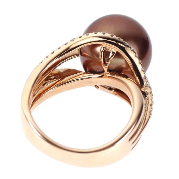 K18PG CHOCOLAT PEARL DIAMOND RING - 3