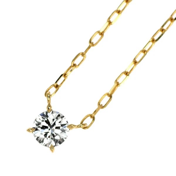 OLEFICE K18YG DIAMOND PENDANT NECKLACE: Olefice K18YG Diamond Pendant Necklace Brand: None Type/Style: pendant necklace Material: K18YG, Main Stone Natural Color: YG Size: Chain Length: 40cm Accessories: None Accessories Notice: When