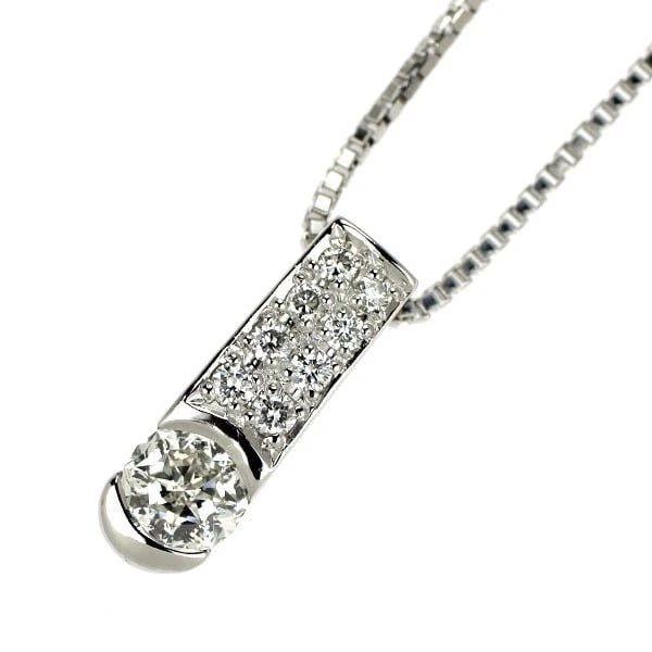 PT900/ PT850 FACETED DIAMOND PENDANT NECKLACE: Pt900/ Pt850 Faceted Diamond Pendant Necklace Brand: None Type/Style: pendant necklace Material: Pt900, Main Stone Natural Color: None Size: Chain Length 42cm Accessories: None Accessories Notice: