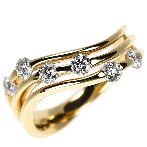 K18YG H&C DIAMOND RING: K18YG H&C diamond ring Brand: None Type/Style: Ring Material: K18YG, Main Stone Natural Color: YG Size: 5.5 - 5.75 US Accessories: None Accessories Notice: When purchasing pre-owned goods, please