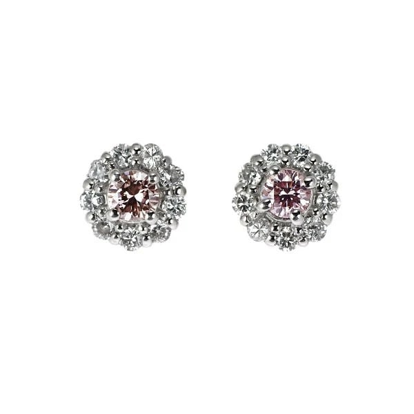 PT900/ PT950 NATURAL PINK DIAMOND EARRINGS: Pt900/ Pt950 Natural Pink Diamond Earrings Brand: None Type/Style: piercing Material: Pt900/Pt950, Main Stone Natural Color: Pt Size: Length/Width/Diameter 5.1 Accessories: None Accessories Notice: